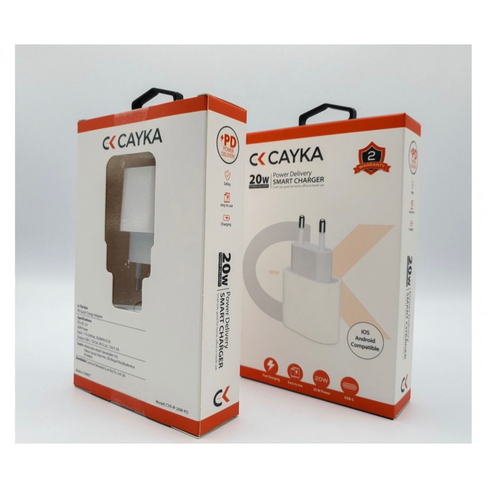 CAYKA Iphone 11 / 12 Uyumlu 20w Pd Usb-c Hızlı Şarj Adaptörü Cpm-002