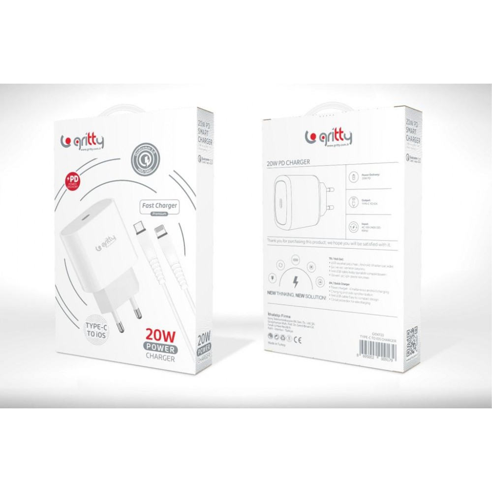 Gritty 20W PD Akıllı Hızlı Şarj