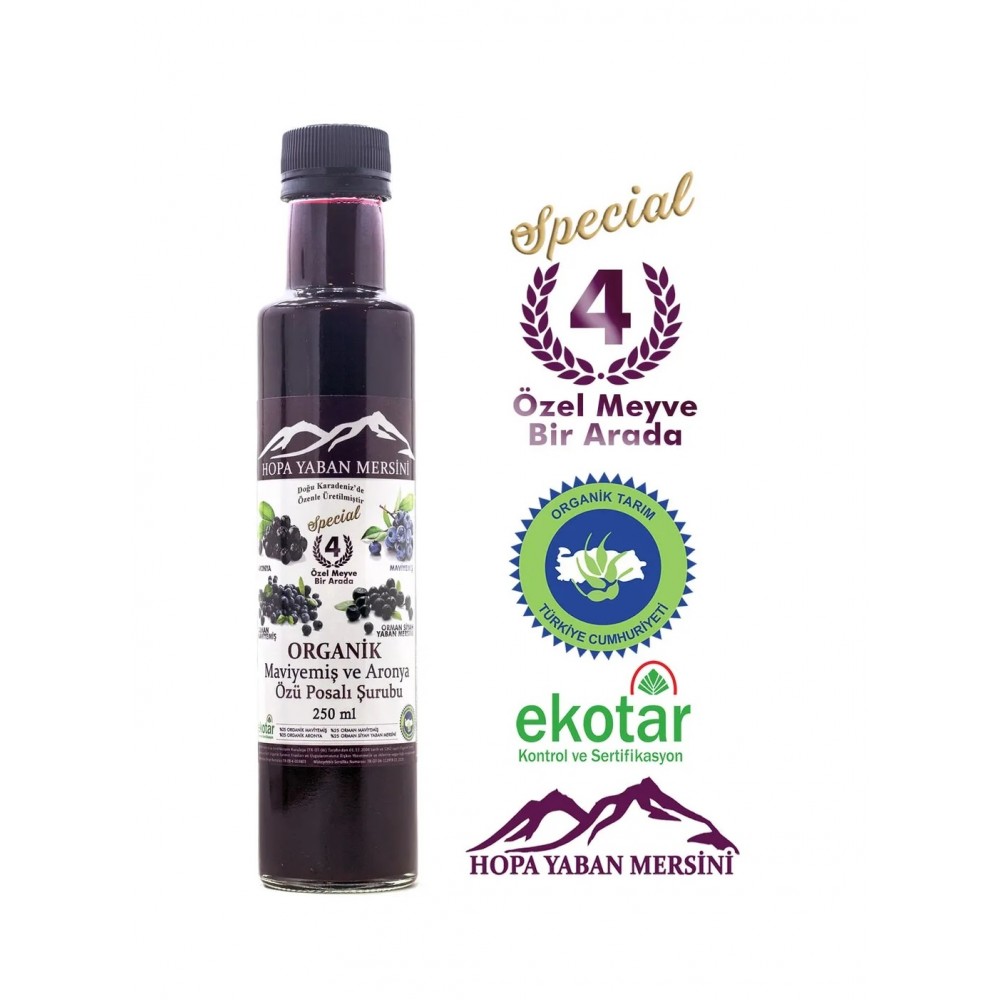Yaban Mersini Ve Aronya Özü Posalı Şurubu