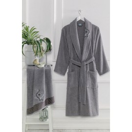 Havlulu Bornoz 2li Set GRI