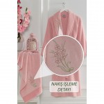 Havlulu Bornoz 2li Set PEMBE