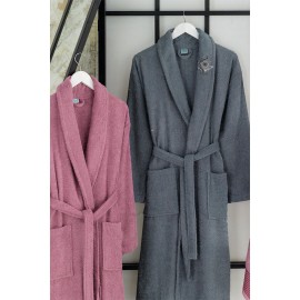 Havlulu Bornoz 4lü Set MÜRDÜM-ANTRASIT