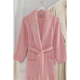 Havlulu Bornoz 4lü Set PEMBE-BEJ