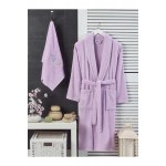 Rebeka Unisex Mor Havlulu Bornoz 