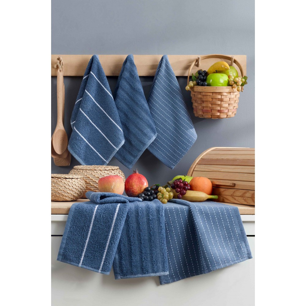 Lacivert 6'lı Sophia 30x45 Mutfak Havlusu