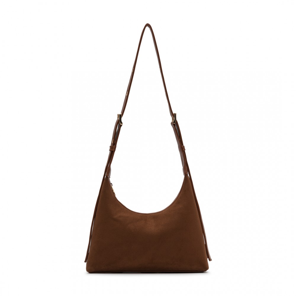 DIDOS  Octo – Caramel Suede No7 | Süet Taba Omuz Çantası