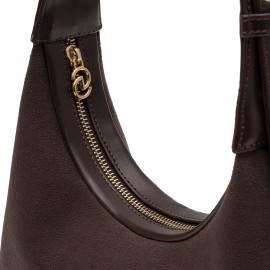 DIDOS  Octo – Suede Brown No7 | Süet Kahverengi Omuz Çantası