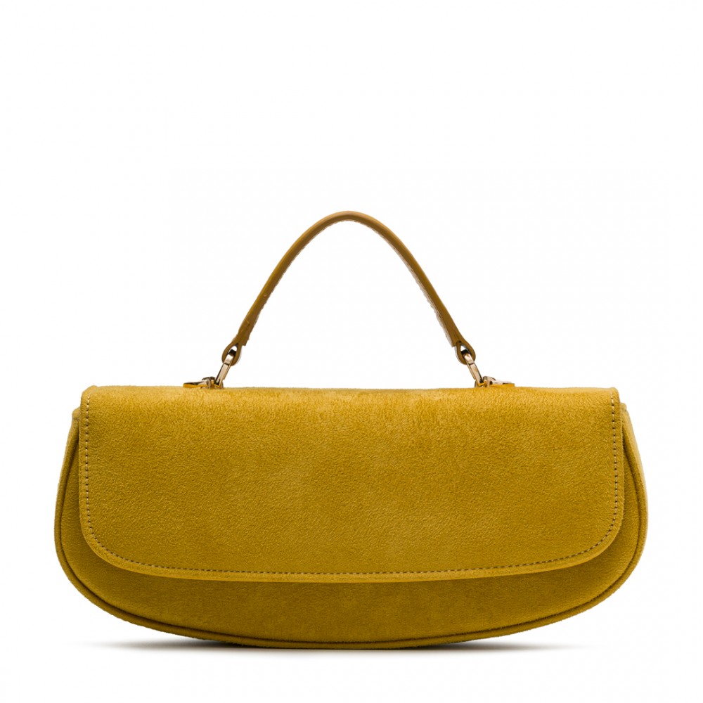 DIDOS  Chicky - Honey Suede No12 | Hardal Süet Deri Omuz Çantası