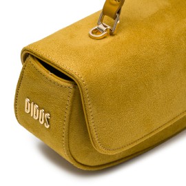 DIDOS  Chicky - Honey Suede No12 | Hardal Süet Deri Omuz Çantası