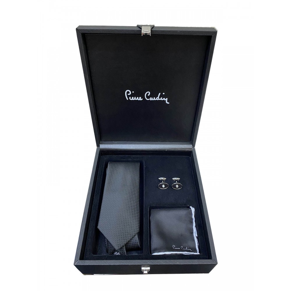 Pierre Cardin Kişiye Özel İsimli Özel Kol Düğmesi Kravat Mendil Model 1