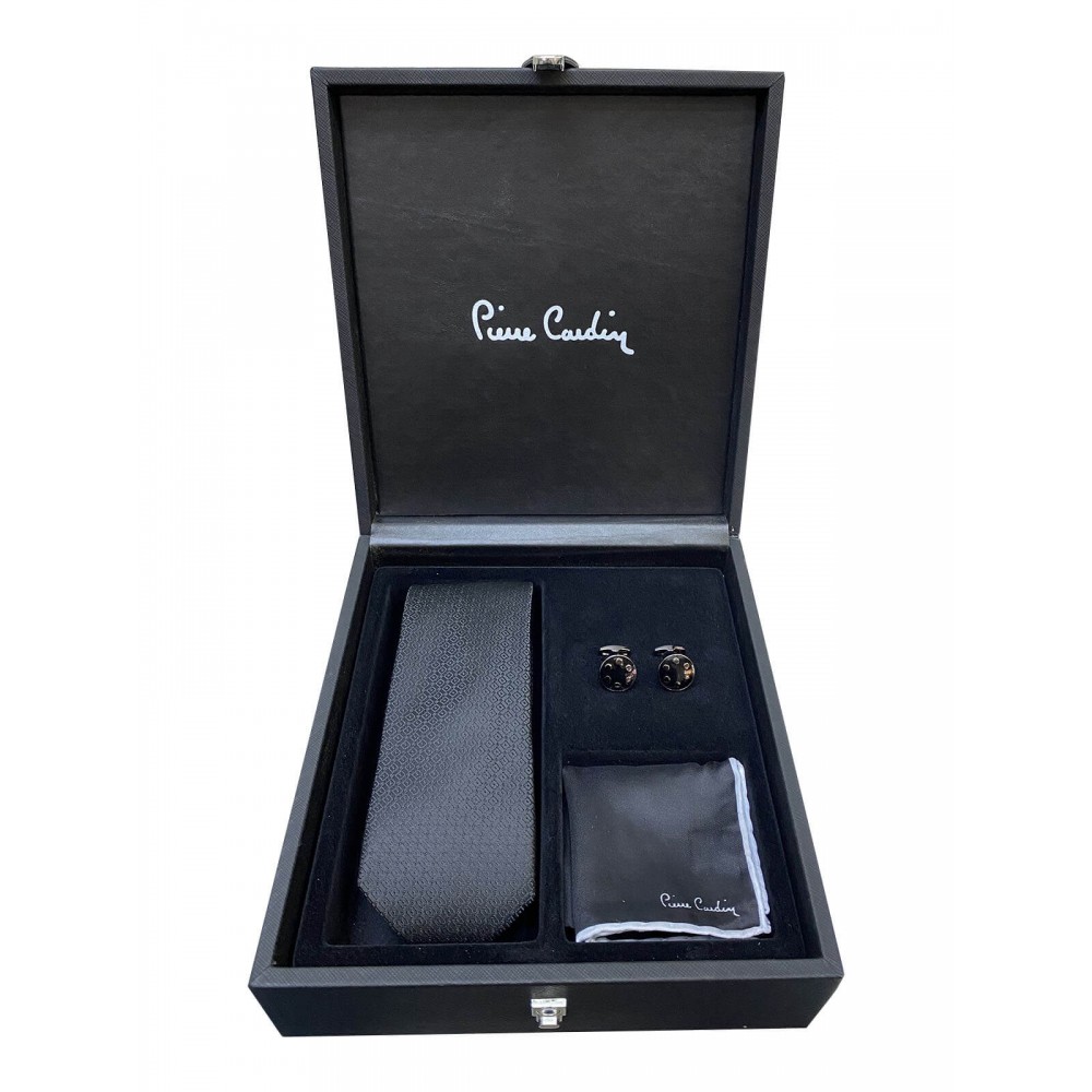 Pierre Cardin Kişiye Özel İsimli Özel Kol Düğmesi Kravat Mendil Model 3
