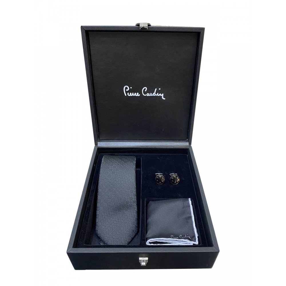 Pierre Cardin Kişiye Özel İsimli Özel Kol Düğmesi Kravat Mendil Model 5