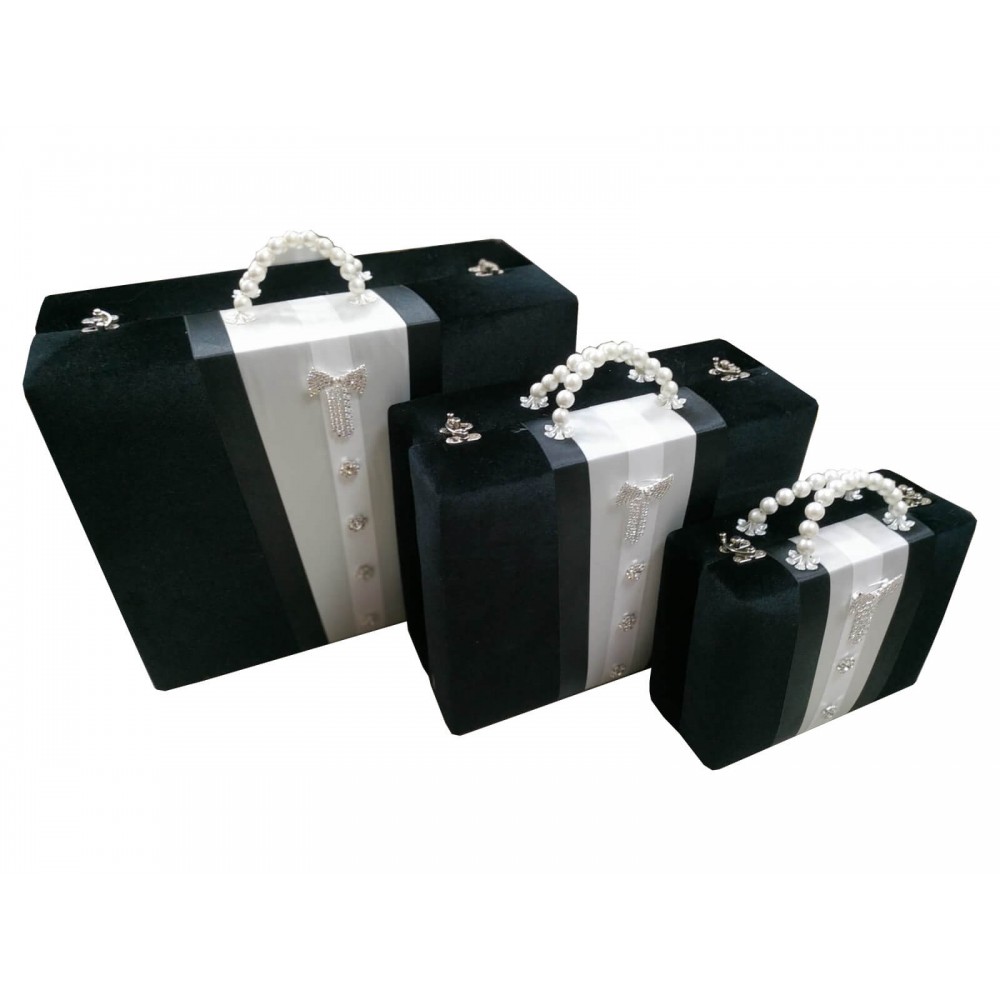 Valiz Tasarımlı Kadife Damat Çantası