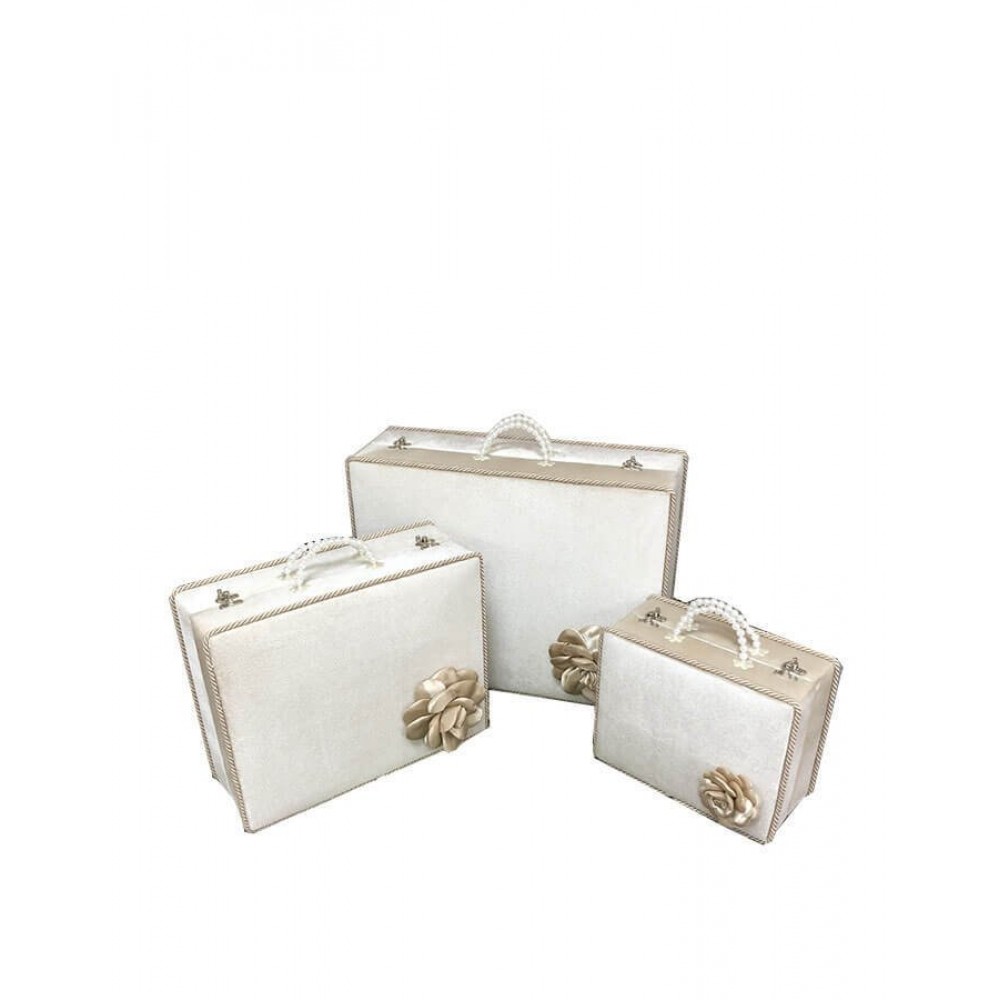 Valiz Tasarımlı Kadife Çeyiz Sandığı