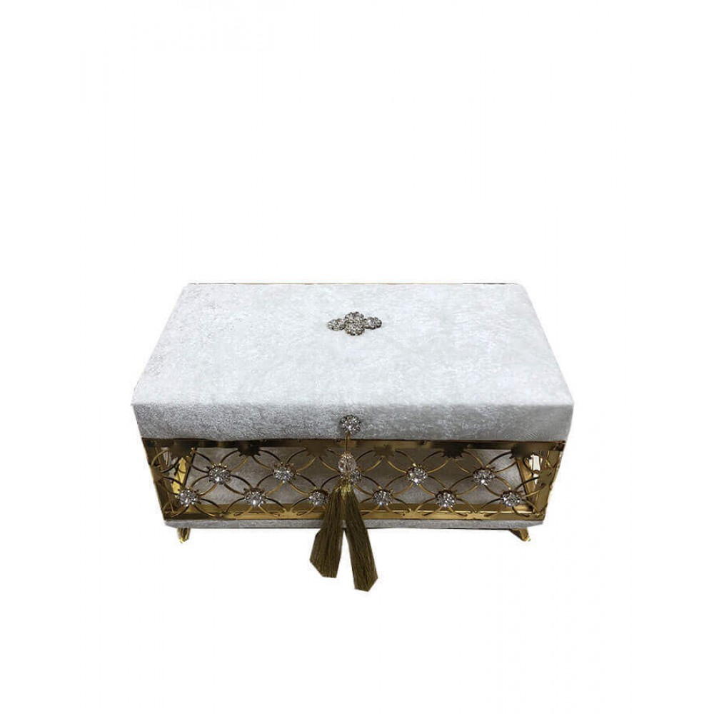 Metal Ayak Dikdortgen Gelin Makyaj Kutusu