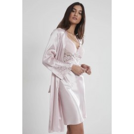 Pierre Cardin 4050 Saten 2 li Gecelik Sabahlık Set