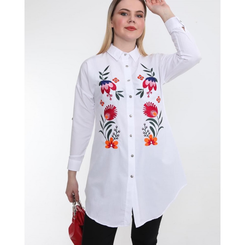 jesse bayan tunik gömlek çiçek baskılı