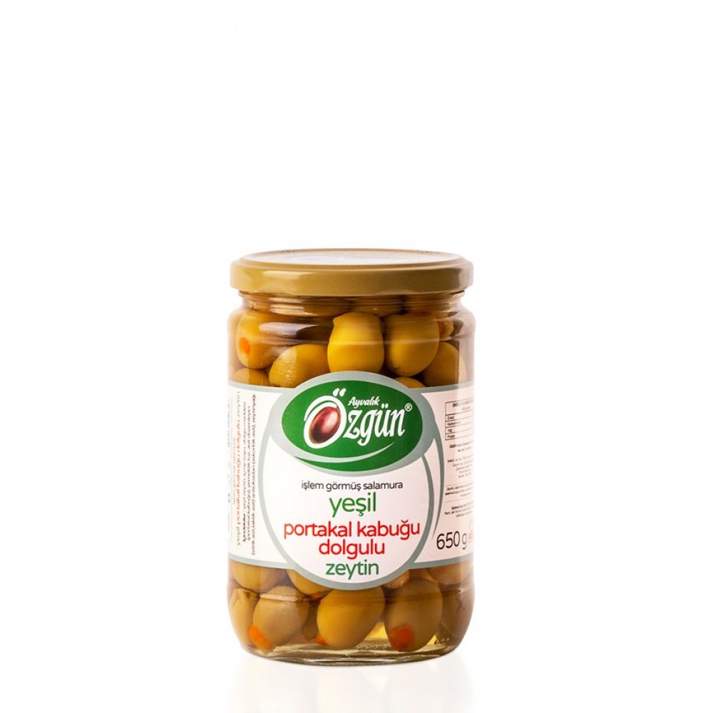 ÖZGÜN 1/2 lik Cam Kav.Portakal Kabuğu Dolgulu Zeytin