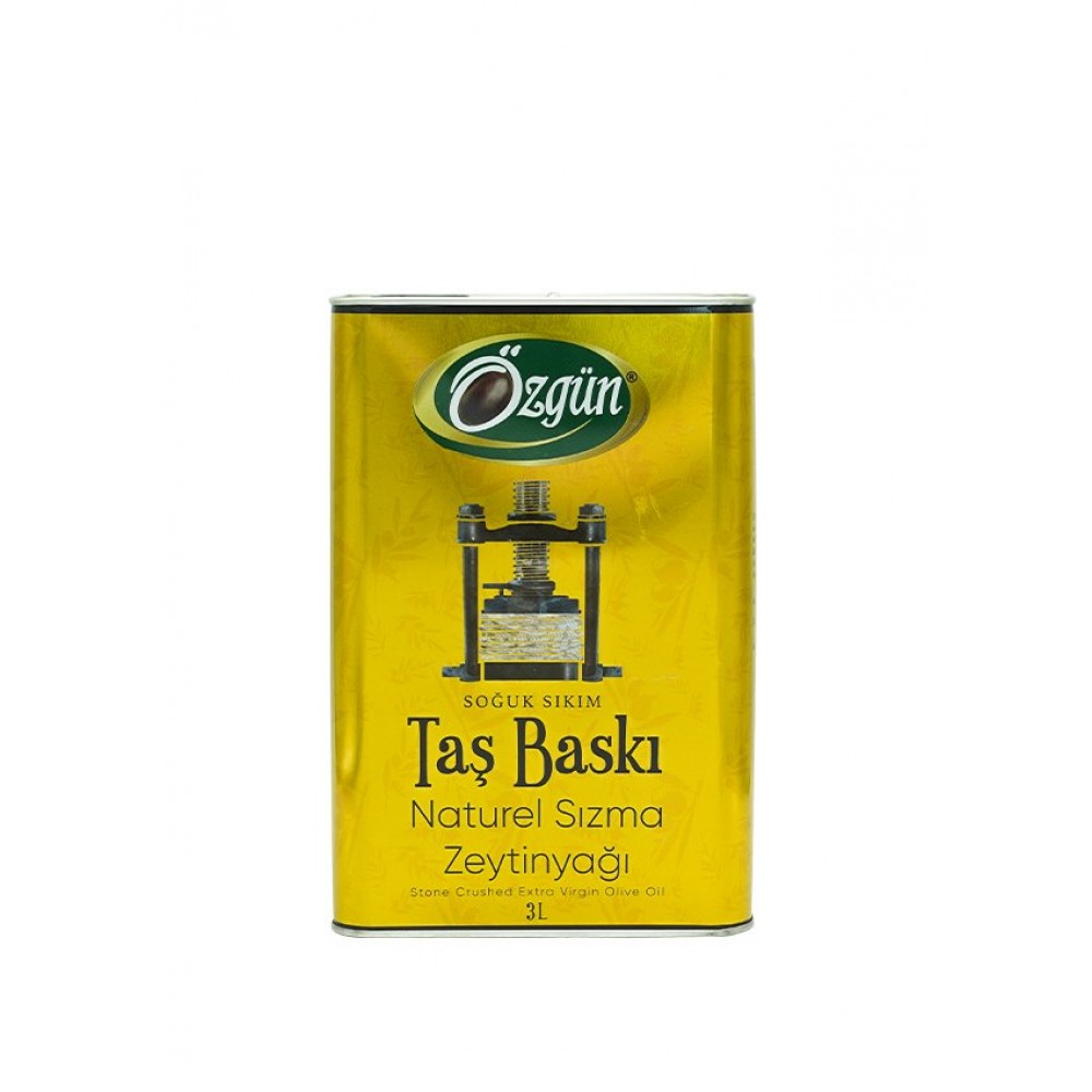 ÖZGÜN 3 L Teneke Taş Baskı Sızma Zeytinyağı