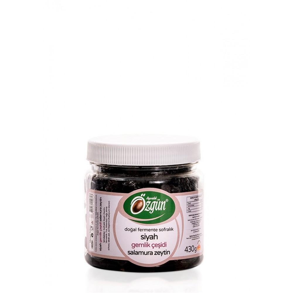ÖZGÜN 430 gr.Pet Gemlik Siyah Salamura Zeytin