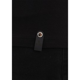 RAZIEL OVERSIZE UNISEX ÇİVİLİ AMBLEM BASKILI SİYAH T-SHİRT