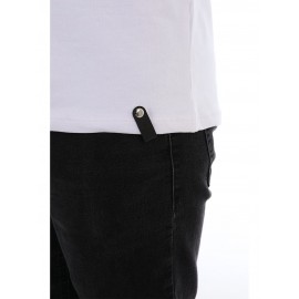 RAZIEL OVERSIZE UNISEX ÇİVİLİ AMBLEM BASKILI BEYAZ T-SHİRT