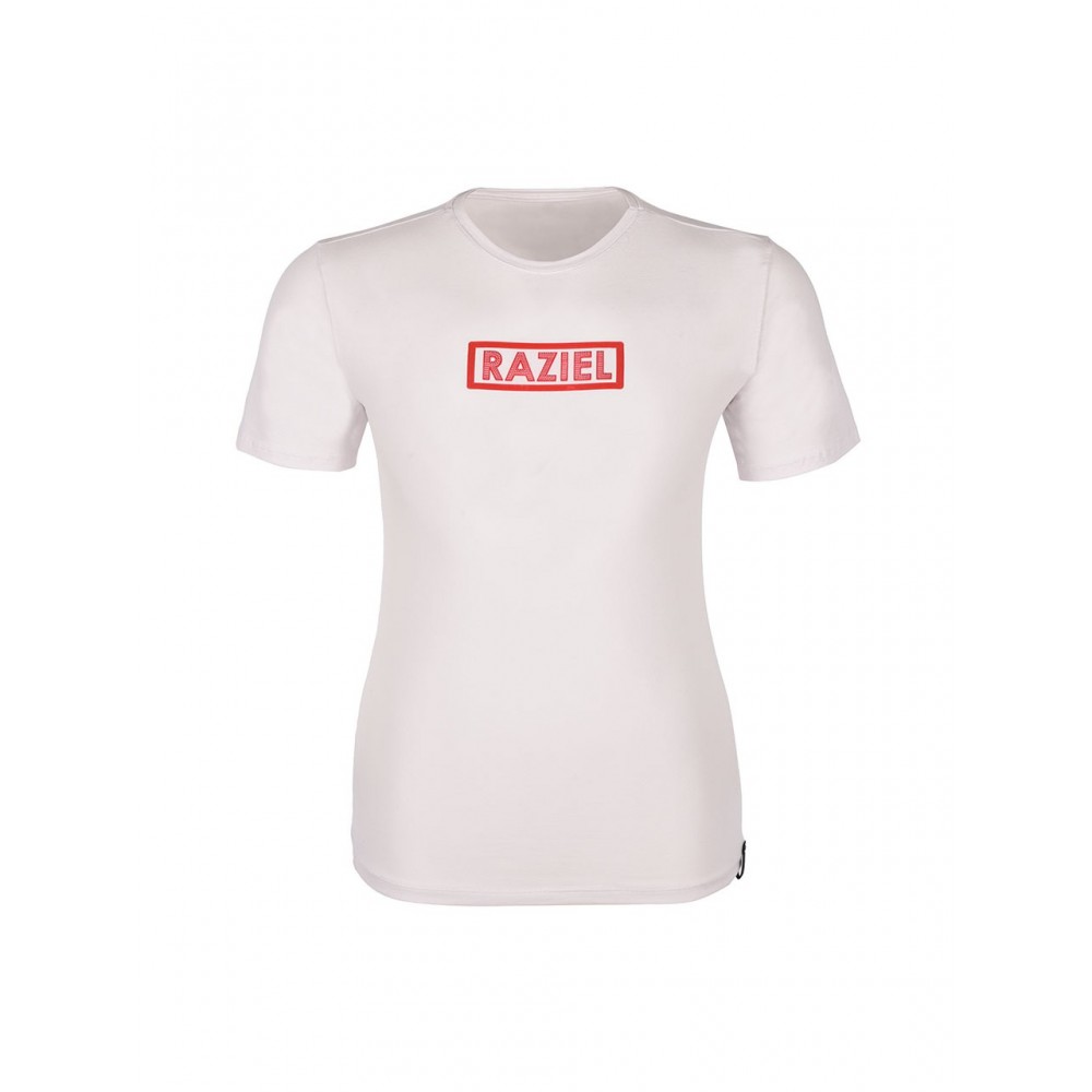 RAZIEL OVERSIZE UNISEX ÇİVİLİ AMBLEM BASKILI BEYAZ T-SHİRT