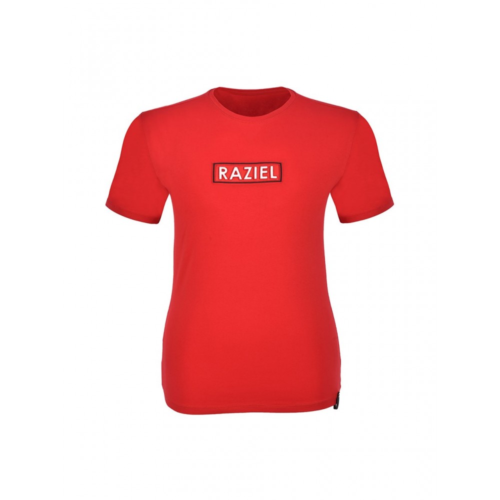 RAZIEL OVERSIZE UNISEX KABARTMA AMBLEM BASKILI KIRMIZI T-SHIRT