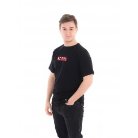 RAZIEL OVERSIZE UNISEX KABARTMA İŞARET BASKILI SİYAH T-SHİRT