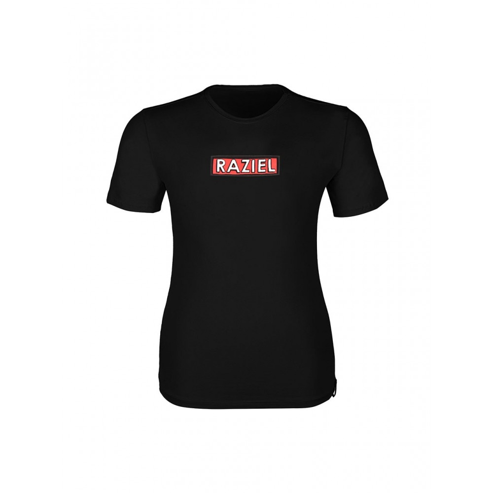 RAZIEL OVERSIZE UNISEX KABARTMA İŞARET BASKILI SİYAH T-SHİRT