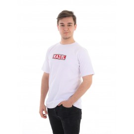 RAZIEL OVERSIZE UNISEX KABARTMA AMBLEM BASKILI BEYAZ T-SHIRT