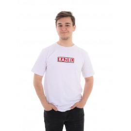RAZIEL OVERSIZE UNISEX KABARTMA AMBLEM BASKILI BEYAZ T-SHIRT