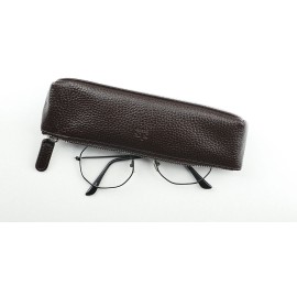 SKS Leben Kişiye Özel Hakiki Deri Gözlük Kabı - Kalemlik 997 46B 02 KAHVERENGİ