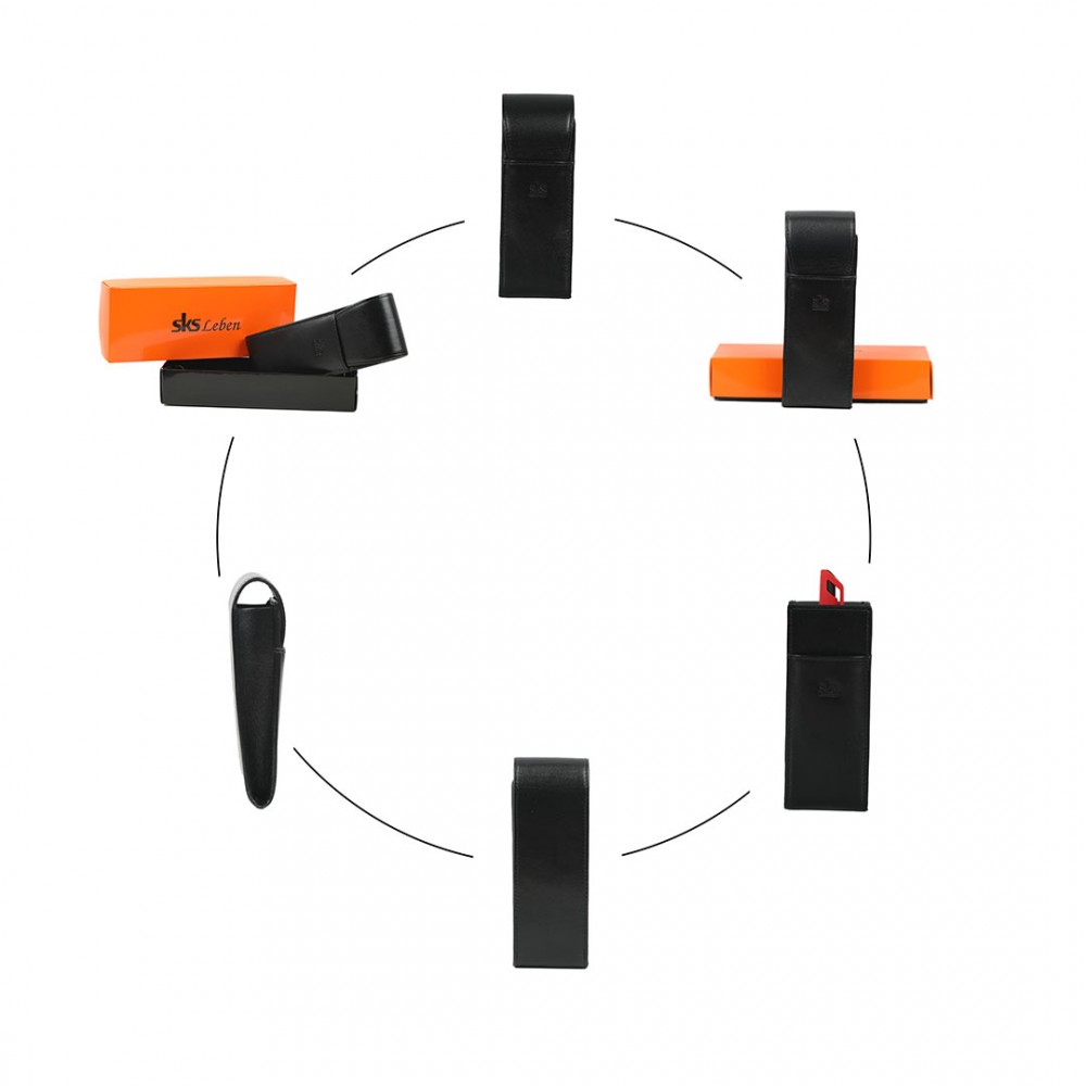 SKS Leben Kişiye Özel Hakiki Deri Kalemlik 998 000 01 SİYAH