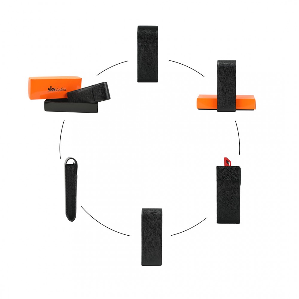 SKS Leben Kişiye Özel Hakiki Deri Kalemlik 998 46B 01 SİYAH
