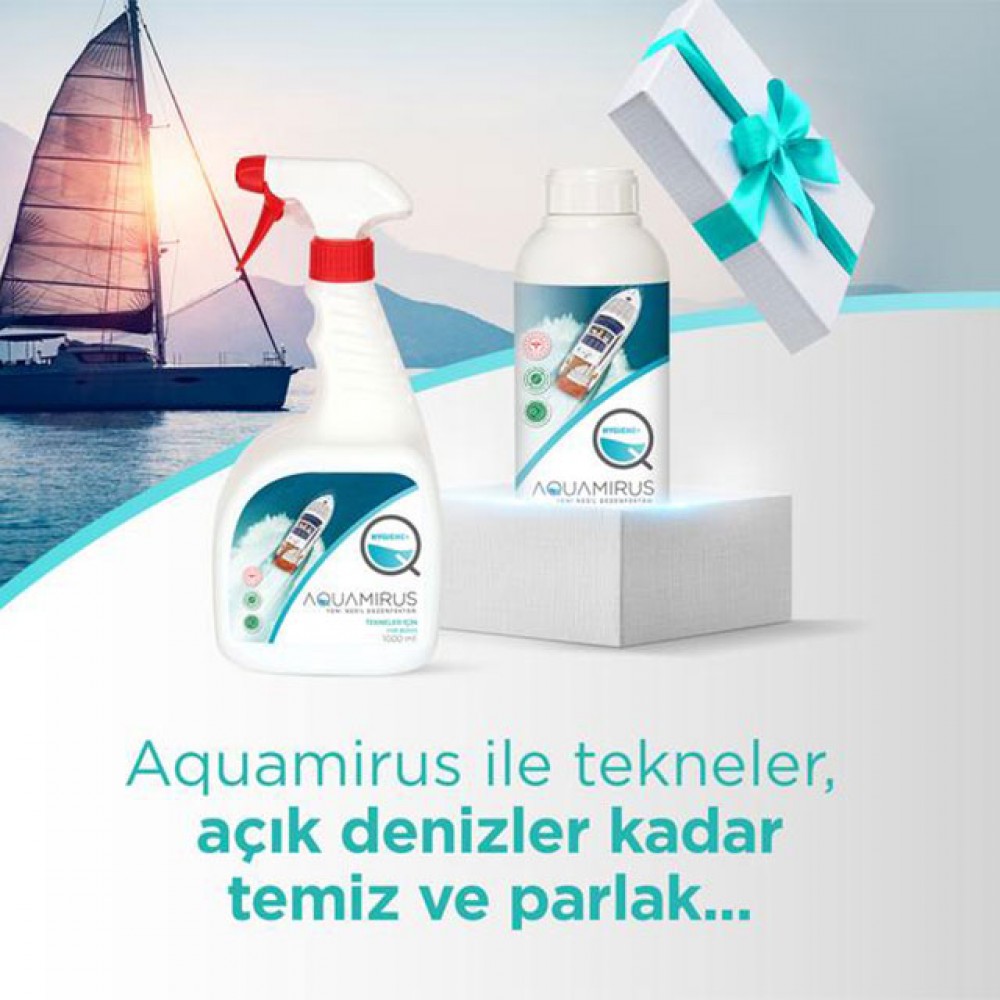 AQUAMIRUS TEKNELER İÇİN DEZENFEKTAN 1 LT SPREY + 1 LT KAPAKLI ŞİŞE