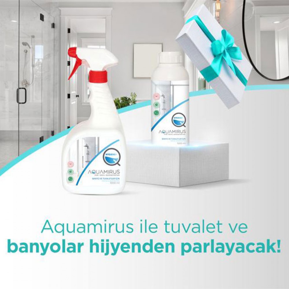 AQUAMIRUS TUVALET VE BANYO DEZENFEKTANI 1 LT SPREY + 1 LT KAPAKLI ŞİŞE