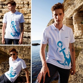 Anemoss Çapa Beyaz Erkek Polo Yaka T-Shirt