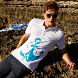 Anemoss Çapa Beyaz Erkek Polo Yaka T-Shirt