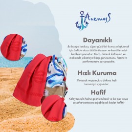 Anemoss Çapa Plaj Havlusu Kırmızı 140x70 cm
