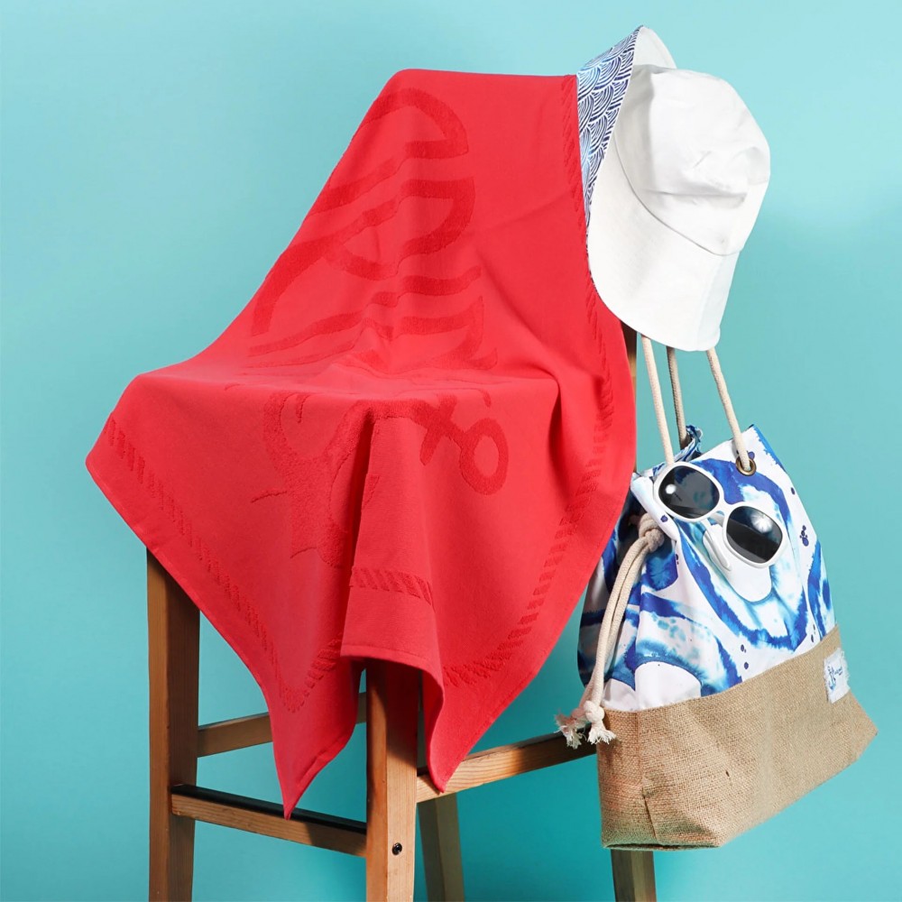 Anemoss Çapa Plaj Havlusu Kırmızı 140x70 cm