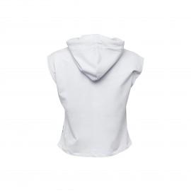 Anemoss Dalga Kolsuz Kapişonlu Beyaz Kadın Sweatshirt