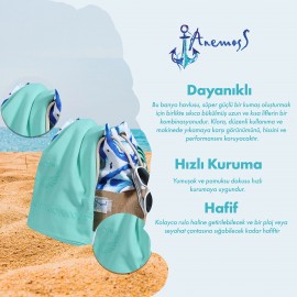 Anemoss Gemici Bağları Plaj Havlusu Mint Yeşili 140x70 cm