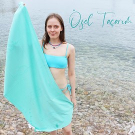 Anemoss Gemici Bağları Plaj Havlusu Mint Yeşili 140x70 cm