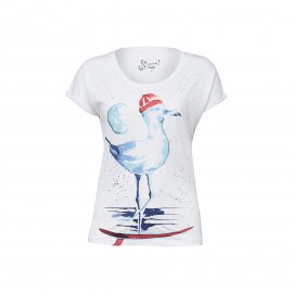 Anemoss Martı Beyaz Kadın T-Shirt