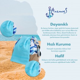 Anemoss Yelken Plaj Havlusu Turkuaz 140x70 cm