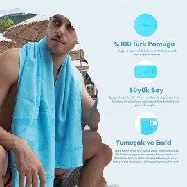 Anemoss Yelken Plaj Havlusu Turkuaz 140x70 cm