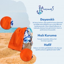 Anemoss Yelken Plaj Havlusu Turuncu 140x70 cm