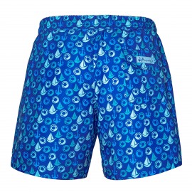 Anemoss Yelken Üç Cepli İçi Fileli Bel Lastik ve Bağlama İpli Erkek Deniz Şortu