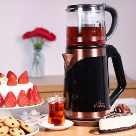 Any Morning 1 L Cam Demlikli 2 L Çelik Su Isıtıcılı Çay Makinesi DE23203SX